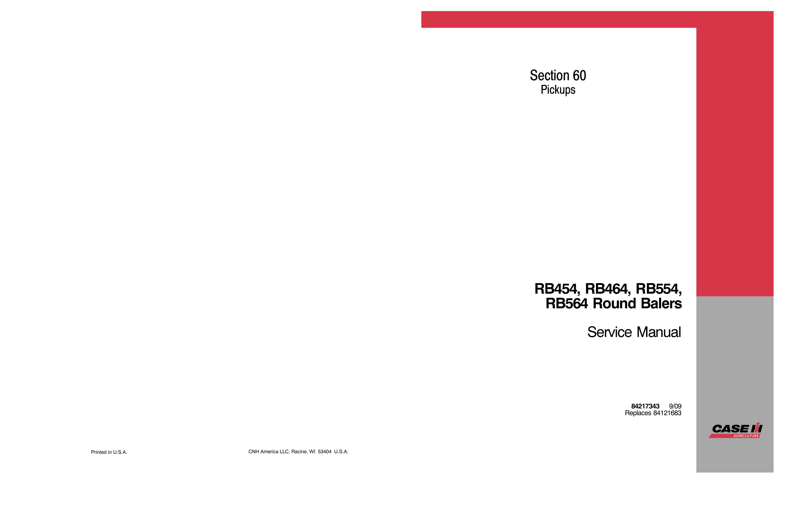 RB454, RB464, RB554, RB564 Round Balers BK3 Service Manual